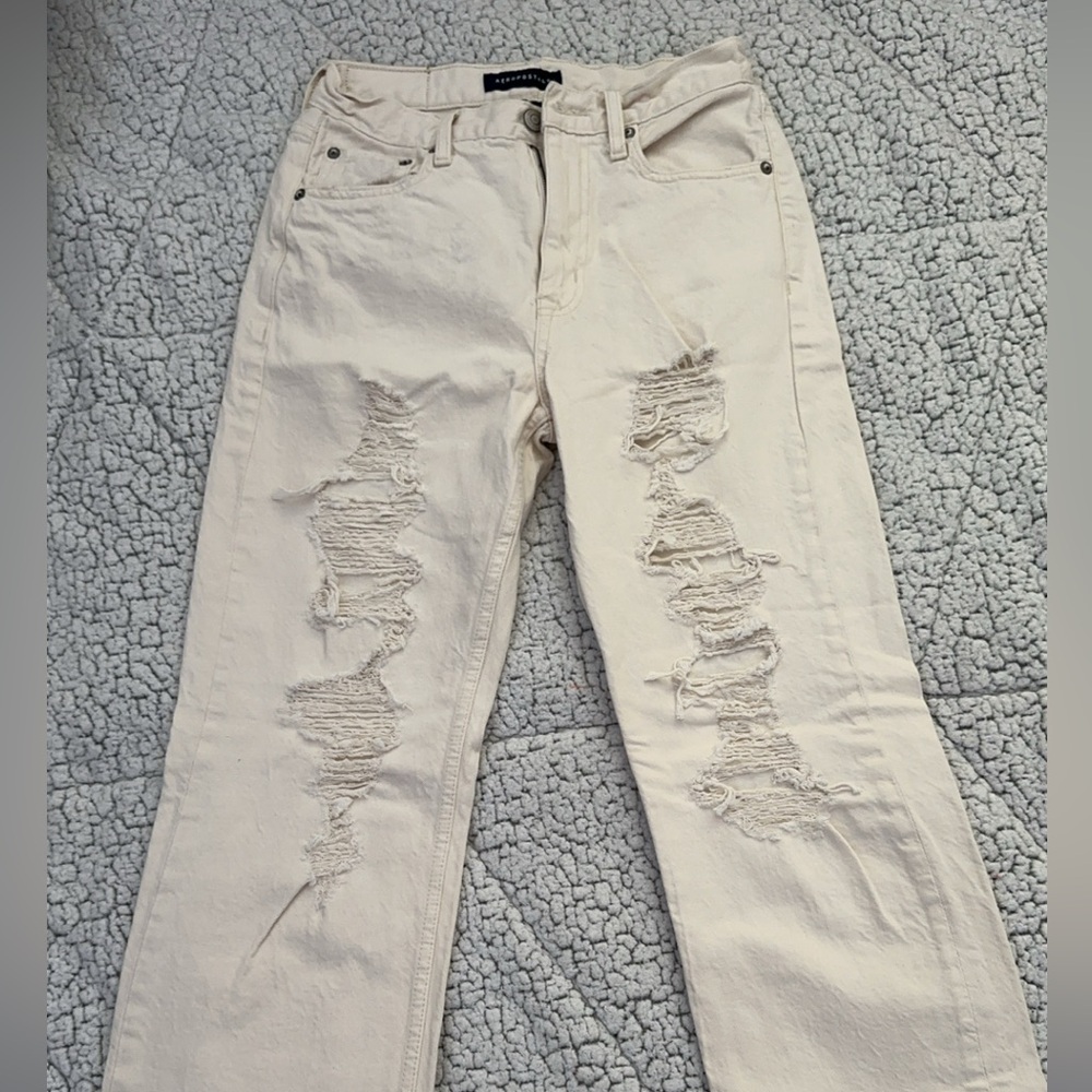 Aeropostal Cream 90’s woman’s NEW! Jeans
